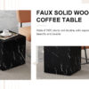15.7*15.7*15.7 Inch Black Marble Texture MDF Coffee Table - Luxurious Design, Perfect Living Room Accent.Cube fashion texture design coffee table, suitable for various situations and scenes.