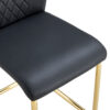 Modern dining chairs with faux leather padded seats, dining room chairs, gold metal leg upholstered chairs, suitable for kitchens, living rooms, bedrooms, and offices, set of 4 (black+PU leather)C-001