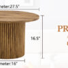 A modern circular coffee table with a diameter of 27.5 inches interprets home aesthetics and practicality. MDF material,cylindrical table leg design.Becoming the visual focal point of home decoration.