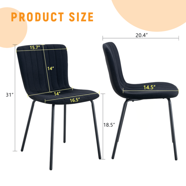 dc2175067e4c48dea7836bb4da6fa57c_d070620e7b8deb56ab6ff5a51c048417 Luxury Minimalist Chairs - A set of 4 high quality dining chairs with black metal legs. The integral metal leg structure is suitable for various interior decoration styles.