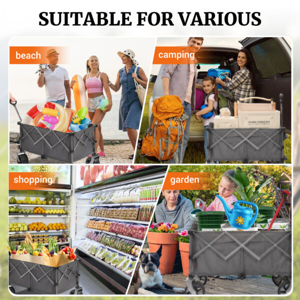dc27f7f2dc684834b121cfc4de4b5af3_e79f1b76a72f66707eeb3ddaea0dd8d5 PORTABLE 400L Collapsible Wagon, Folding Wagon Cart , Beach Wagon with Big Wheels, 450LB Heavy Duty Foldable Wagon, Large Capacity Wagon for Camping, Sports, Garden, Baseball