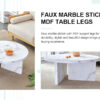 A white MDF material circular patterned coffee table, a 31.4-inch white center table, modern coffee table, suitable for small spaces and living rooms.