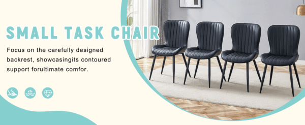 dc2e15bc357b4dc8b0755e716e3ad9b2_1fa8fcd23c9dfdf8a5bf639c2e0dcec5 The Black Minimalist Ergonomic Dining Chair Comes In A Pack of 4, With A Comfortable Design Of Extended And Curved Seat Cushions, Unlocking A Comfortable And Minimalist New Sitting Posture.