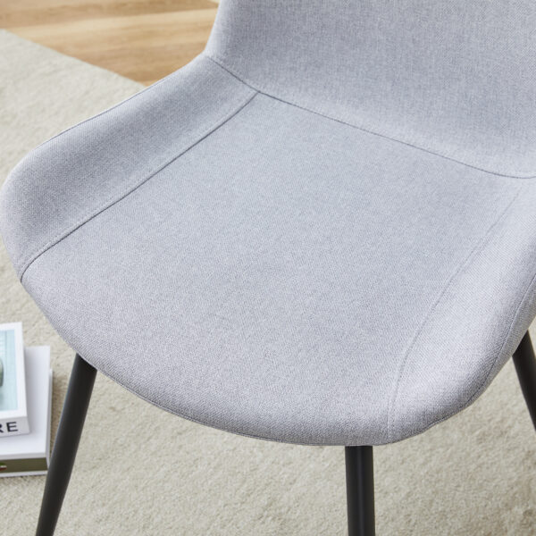 dc5cc764ad3e491e9d7605f388f65007_cc077a7fcef63e029d2c5cd88412db8c Comfortable Linen-Cotton Dining Chair Set - Four Pieces in Light Gray.Integrated Seat and Backrest,Linen-Cotton Material,Curved Widened Cushion Design For More Comfort.