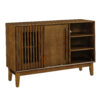 47.3" Sideboard Buffet Cabinet with Storage, Farmhouse Fluted Sideboard with 2 Doors & Solid Wood Feet, TV Media Console, Storage Cabinet for Kitchen Dining Living Room Entryway Hallway, Walnut