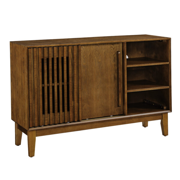 dc649965780844cfb0e00b6243de2405_094ae82f2becdeb5fd07ef971d2582c3 47.3" Sideboard Buffet Cabinet with Storage, Farmhouse Fluted Sideboard with 2 Doors & Solid Wood Feet, TV Media Console, Storage Cabinet for Kitchen Dining Living Room Entryway Hallway, Walnut