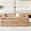 Light Wood Texture MDF Coffee Table - Simple Modern Style.Modern MDF coffee table with wood texture pattern -39.3x23.6x11.8 inches - stylish and durable design.
