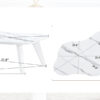 Modern minimalist white imitation marble tabletop coffee table. Solid wood spray painted desk legs, cloud shape to give you a new experience, computer desk. Suitable for dining and living rooms.