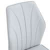 4 light gray modern dining chairs with stylish PU patterned backrest and black metal legs for a comfortable home experience in the kitchen, bedroom and office.