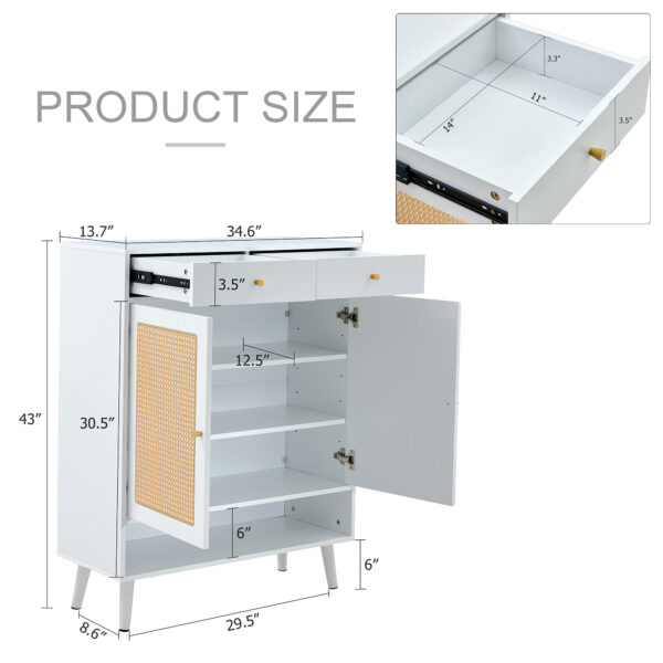 Modern minimalist storage cabinet, rattan shoe cabinet, bed top cabinet. Beautiful shape, suitable for corridors and living rooms.