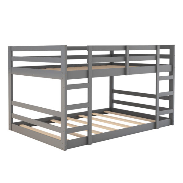 Full Over Full Bunk Bed with Ladder, Gray(OLD SKU:WF286327AAE)