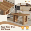 64.5 x 35.4 Inch Stylish Wood Color Textured Dining Table, Perfectly Blending Simplicity And Transparency. Made of MDF Material With Wood Grain Stickers, It Exudes A Strong Sense Of Fashion.