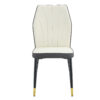8 modern dining chairs with stylish PU patterned backrest and black metal legs for a comfortable home experience in the kitchen, bedroom and office.