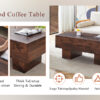 Modern Simple Walnut Colored Texture Sticker MDF Coffee Table - 43.3"x21.6"x17.2" Practical Model.Making it an ideal addition to any living room or apartment.