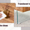 Natural Style MDF Coffee Table - 39.3"x21.6" with Tempered Glass Legs.Density Board Sticker,Reinforced Glass.