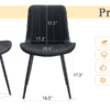 Extended Seat Cushion PU Black Dining Chair Set - Four Pieces,Ergonomic Design.Smooth line design,Integral metal leg structure,Can integrate well into various modern home decoration styles.
