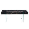 43.3"x23.6" Black Marble-Patterned MDF Coffee Table with Tempered glass legs.Suitable for Living Room.It can be used not only as a coffee table but also as a side table or display stand.