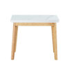 White sintered stone tabletop with rubber wooden legs, foldable computer desk, foldable office desk, suitable for restaurants, living rooms, terraces, kitchens