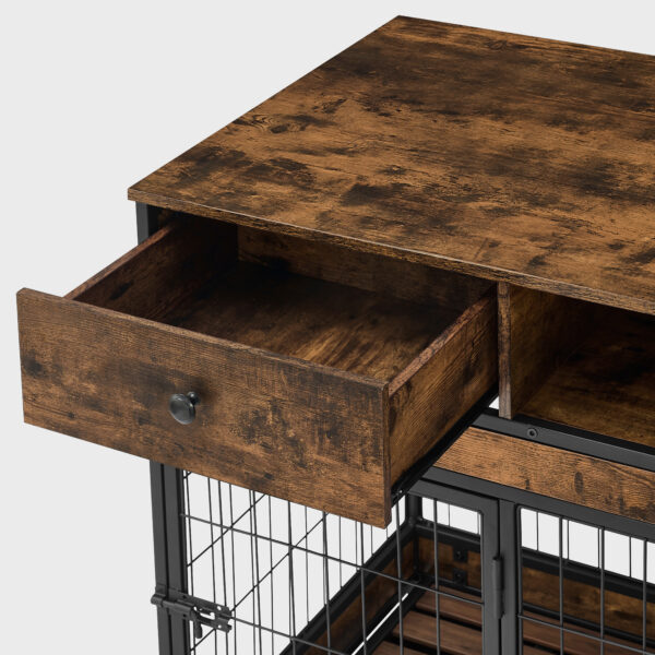 ddb96e23c8c54cf1a808f5fc67d79b8d_20240319_56f311e9d5082a1bde0c512e93c6d523 Furniture Dog Cage Crate with Double Doors ,Rustic Brown,31.5"WX22.64"DX30.59"H