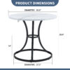 A Modern Minimalist Circular Dining Table With A Diameter Of 33.3 Inches, An Elegant And Practical Choice.White Marble Textured Pattern Desktop, Paired With Uniquely Shaped Metal Leg.