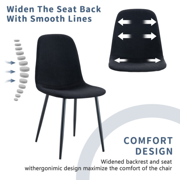ddbfa2cd2033481ca21cb860f9c67563_74665ab507da4a5d4486b638fdb2f68d Table and chair set.A Modern Minimalist Circular Dining Table With A Diameter Of 33.3 Inches.Paired With 4 Black Linen-Cotton Material High Resilience Dining Chair with Metal Black Leg.