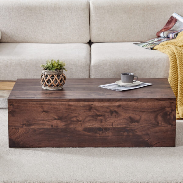 ddc35a5d190d498b87eabe38d4d8b405_aa15c08e754c241a10cc3ff0cddb67c0 39.3*23.6*12 Inch Walnut Wood Grain MDF Coffee Table - Luxurious Design, Perfect Living Room Accent.Fashion texture design coffee table, suitable for various situations and scenes.