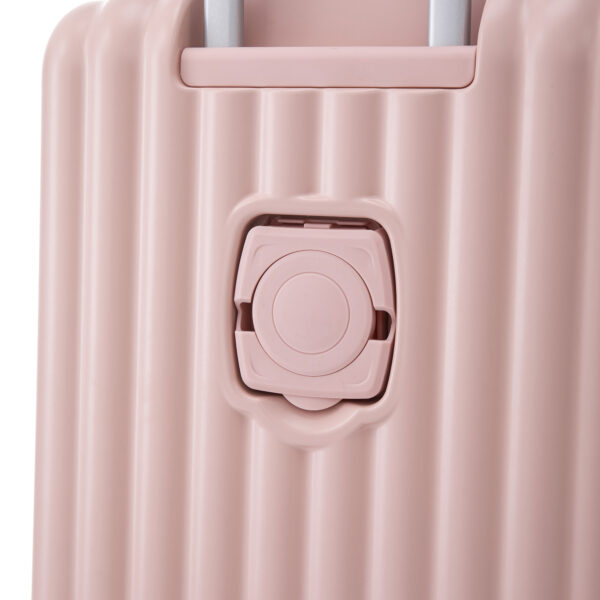20"/24"/28" 3 pcs/set in ABS Spinner Wheel Luggage, Carry on Suitcase, with Cup Holder & USB Port & Phone Holder (Pink)