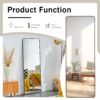 The 4th generation floor standing full-length mirror. wall mirror, bathroom makeup mirror, bedroom foyer, clothing store, wall mounted.    65 "* 23.2"