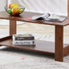 Modern and practical walnut textured coffee tables , tea tables. The double layered coffee table is made of MDF material. Suitable for living room  43.3"*21.6"*16.5"  CT-16