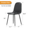Modern Minimalist Black Dining Chair Set - Four Chairs per Box, Stable and Comfortable.Modern Mid-Century Style Upholstered Side Chairs,Spoon Shaped Chairs With Black Metal Legs.