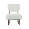 [Set of 2] Modern Beige Lounge Chair with Polyester Upholstery, Sturdy Wood Base With Walnut Finish, Minimalist and Stylish Accent Seating for Living Room, Bedroom, or Office
