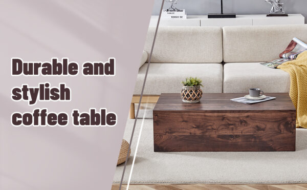 df00021b09924d61adb49e0b2a72b28f_a8d5155195d6b81a0d1ea83f13e06ea7 39.3*23.6*12 Inch Walnut Wood Grain MDF Coffee Table - Luxurious Design, Perfect Living Room Accent.Fashion texture design coffee table, suitable for various situations and scenes.