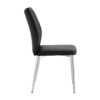 Four black dining chairs. Modern chairs from the Middle Ages. Made of PU material cushion and silver metal legs. Suitable for restaurants and living rooms C-009