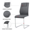 Modern Dining Chairs with Faux Leather Padded Seat Dining Living Room Chairs Upholstered Chair with Metal Legs Design for Kitchen, Living, Bedroom, Dining Room Side Chairs Set of 6 (Grey+PU)C-001