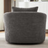 360° Swivel Chair, 38.2" Accent Chair Sofa, Upholstered Swivel Barrel Sofa Chair with a Throw Pillow for Living Room, Bedroom, Office and Hotel, Grey
