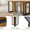 Table and chair set.67"x36" Wood-Textured MDF Dining Table Set with 4 Brown Suede Chairs.MDF sticker,Wood colored texture sticker,Brown armless dining chair,Suitable for kitchen,Dining room,etc.