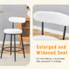 Fashionable and Comfortable - Two Sets of Ergonomic High Legged Bar Chairs,With White Fabric Cushions And a Total Height Of 35.5 Inches.Black And White Classic Color Scheme, Fashionable And Versatile.