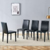 Four black PU dining chairs, simple and versatile, comfortable and accompanied. The exquisite and multifunctional dining chair has opened up a comfortable new experience. (4-piece set)