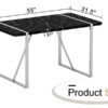 A rustic industrial rectangular MDF black dining table for 4-6 people, with a 1.5 "thick MDF desktop and electroplated metal legs, used for writing tables, kitchens, terraces, dining rooms55"*31.5*30