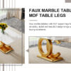 Table and chair set.Subtle Luxury Tempered Glass Dining Set - 63"x35.4" with 6 Black PU Chairs with golden C-tube metal leg.Arched Metal Gold Leg.White imitation marble texture sticker Tabletop.