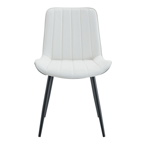 e040015186e241409ec576b60676b5d1_098c3f0ad96e5151c6c9384f16ed779e Extended Seat Cushion PU Dining Chair Set - Four Pieces.Smooth line design.Can integrate well into various modern home decoration styles.White and Dark Gray Splicing Colors.