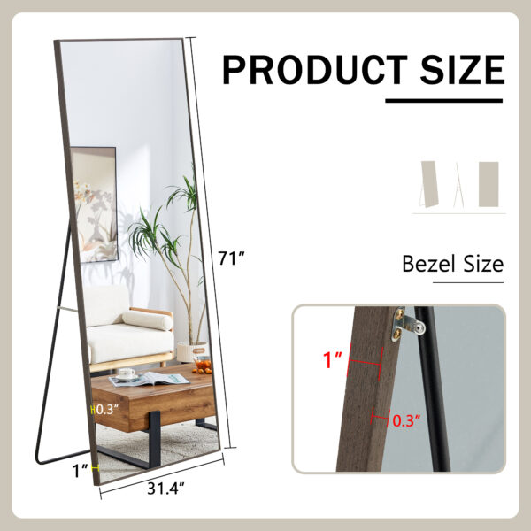 e0456c0841fa44c3864b18c4f4e18029_20240315_ead2fa636b3c541ca1513d983a9543a3 Fourth generation solid wood frame long mirror, dressing mirror, bedroom foyer, decorative mirror, clothing store, floor to ceiling mirror, wall mounted. 71 "* 31.4"