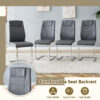 Table and chair set.63*31.4 Inch Luxurious Cold Jade Sintered Stone Dining Table Set- 4 Dark Gray High-quality PU Chairs With Arched Silver Metal Legs.Perfect For Dinner Room,Meeting Room,Kitchen,etc.