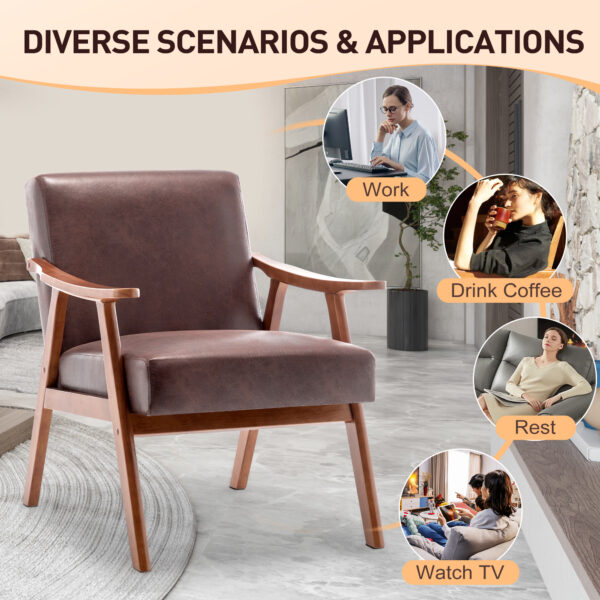 e06dd5f45f2047019529db60dbef88de_720f1a8f5b1d1c431b9cb6b5f9f357ef Mid-Century Modern Chair, Living Room Chair with Solid Wood Frame, Accent Chair Extra-Thick Backrest, Wingback Chair for Bedroom, Reading Room, Living Room, Lounge Chair Indoor