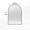 24x36 Inch Black Metal Framed Arched Bathrrom Mirror for Wall.(W2203134097)