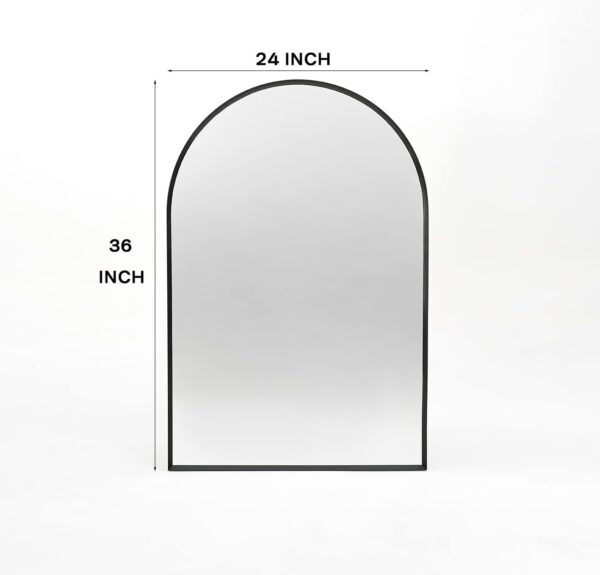 24x36 Inch Black Metal Framed Arched Bathrrom Mirror for Wall.(W2203134097)