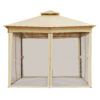 TREXM 10x12 Outdoor Gazebo Tent with Double Roofs, Patio Gazebo with Mosquito Netting, Patio Canopy for Backyard, Garden, Lawn and Deck (Beige)