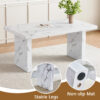 63"*35.4"*30" inches Luxurious Marble Pattern MDF Dining Table - A Choice of Subtle Luxury for Your Home.Create Your Exclusive Low-Key Luxury Space.