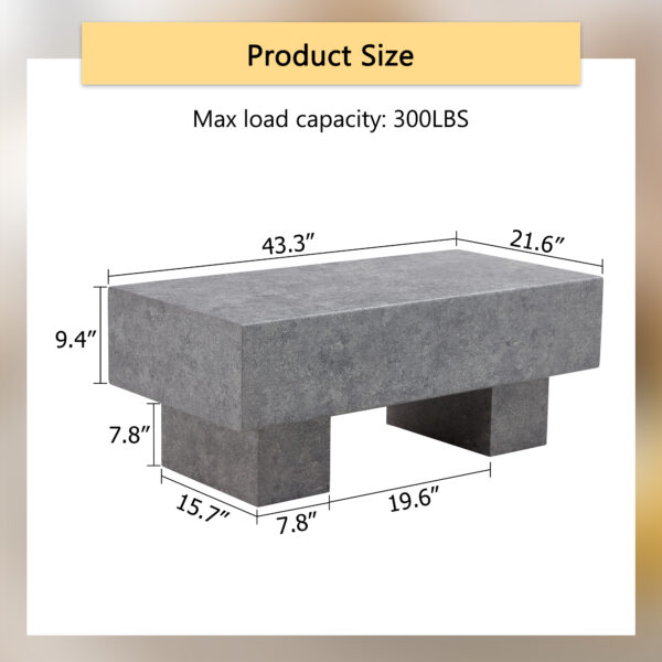 e1138e9c708c423ea287baa5b37d8eb7_ab179301416e3be97937ec76edfa6576 Modern Simple Gray Texture MDF Coffee Table - 43.3"x21.6"x17.2" Practical Model.Making it an ideal addition to any living room or apartment.