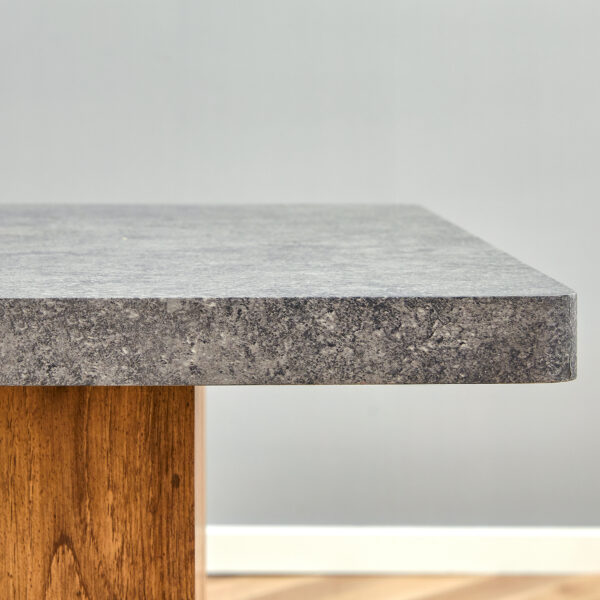 e1240064ed4f45b5ad7416edb309cafa_9956c3fd8d88313eb69cc5dc54f88201 Large modern rectangular table with cement-grey patterned top and large MDF legs for kitchen, dining and living room to give a different atmosphere to the home environment.